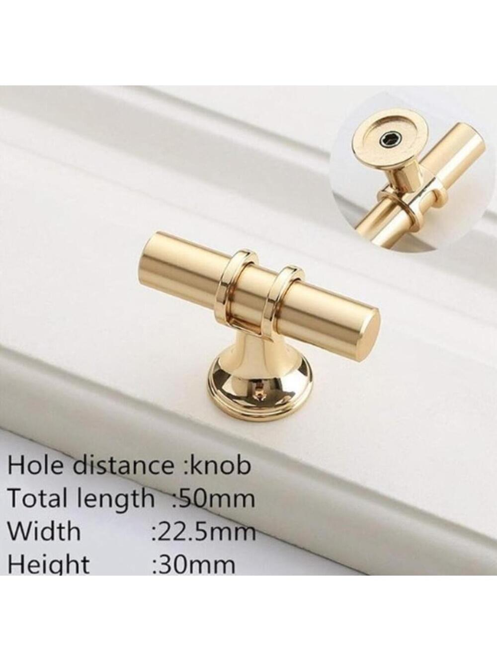 8 Pack Gold Chrome Cabinet Door Gold Handles Kit T Bar Drawer Pull Kitchen